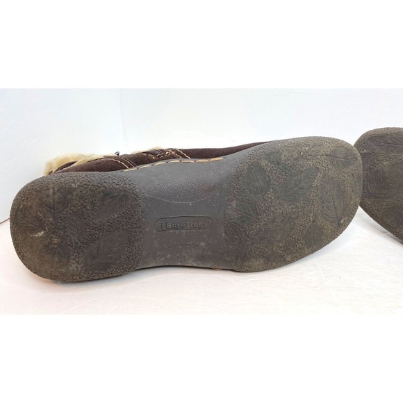 Bare Traps Lauree Boots 8M Brown Suede with Faux Fur Lining Zip Side - Picture 11 of 13